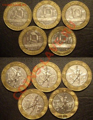 10 франков, Франция, 5шт, до 22.10.11 - 10фр 5шт.JPG