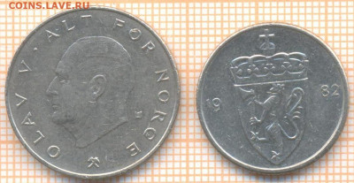 Норвегия 1 кр, 50 эре 1982 г., до 17.06.2021 г. 22.00 по Мос - Норвегия 2мон1982 2618а