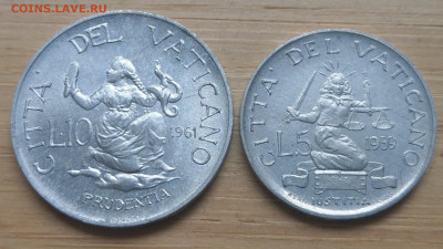 Ватикан 10 лир 1961, 5 лир 1959 ФИКС до 14.06 - IMAG1902_2