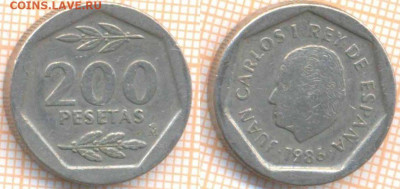 Испания 200 песет 1986 г., до 19.06.2021 г. 22.00 по Москве - Испания 200 песет 1986 727