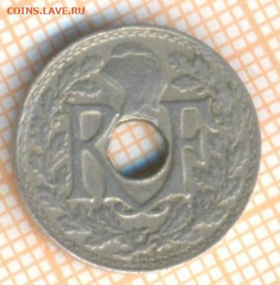 Франция 5 сантимов 1925 г., до 20.06.2021 г. 22.00 по Москве - Франция 5 сант 1925 2021а