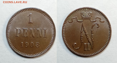 1 пенни 1908 UNC до 18.06.2021 - 1908