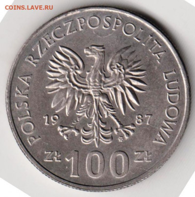 ПОЛЬША 100 злотых 1987 г. KAZIMIERZ I до 23.06.21 г. в 23.00 - 022