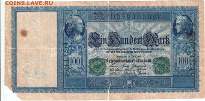 Германия 100 марок 1910 г. до 23.06.21 г. в 23.00 - 013