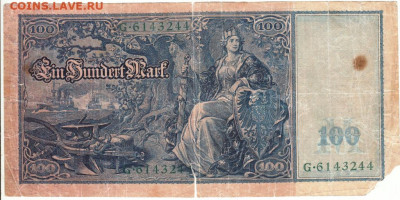 Германия 100 марок 1910 г. до 23.06.21 г. в 23.00 - 016