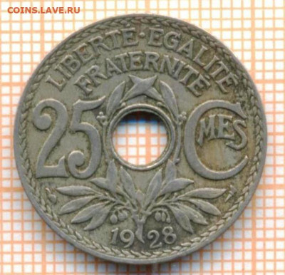 Франция 25 с 1928 г, до 23.06.2021 г. 22.00 по Москве - Франция 25 сантимов 1928 3111