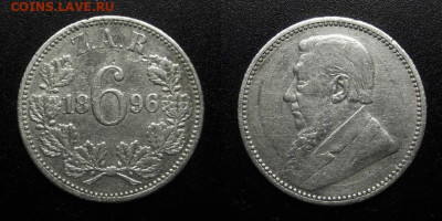 Южная Африка (Трансвааль) – 6 пенсов (1896) до 20.06 - Южная Африка (Трансвааль) – 6 пенсов (1896) (Ag)