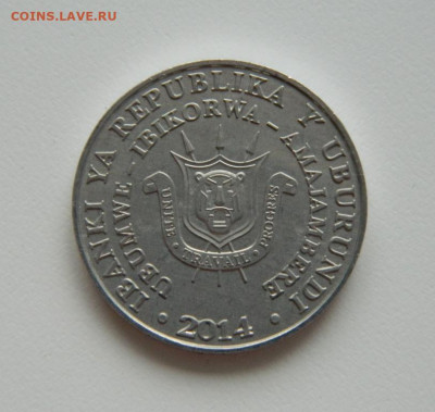 Бурунди 5 франков 2014 г. (Юбилейная) Фауна  до 24.06.21 - DSCN9840.JPG