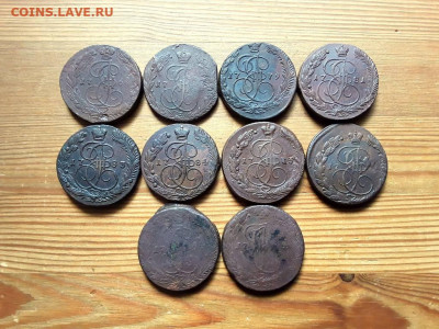 10 пятаков Екатерины II. 1764-1784 гг. ЕМ. До 23.06.21. - 34901571