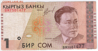 КИРГИЗИЯ 1 сом 1999 г. до 29.06.21 г. в 23.00 - 018