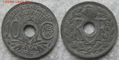 Монеты Франции 1919-1958г. по фиксу - 40.7. -Франция 10 сантим 1941    190-ас86-7494