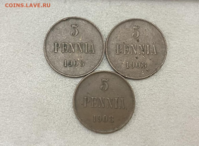 5 пенни 1908 года, 3 шт. - FB0A31CC-2CC9-4C83-9970-EF23871213E3