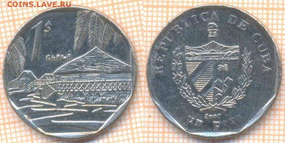 Куба 1 песо 2007 г., до 01.07.2021 г. 22.00 по Москве - Куба 1 песо 2007 1867