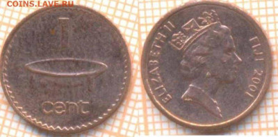 Фиджи 1 цент 2001 г., до 01.07.2021 г. 22.00 по Москве - Фиджи 1 цент 2001 1441