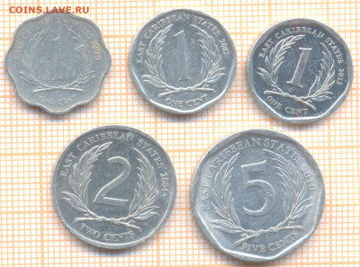 Восточные Карибы 5 монет, до 01.07.2021 г. 22.00 по Москве - Вост Карибы 5 монет 3125