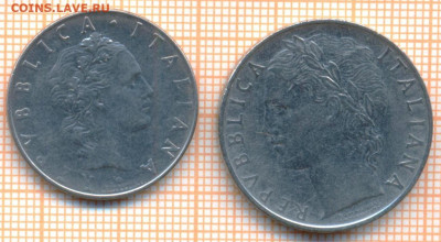 Италия 50 лир 1961, 100 лир 1956 г., до 04.07.2021 г. 22.00 - Италия 2 мон 421а