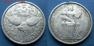 Новая Каледония - 5 франков 1952 года до 4.07 - Новая Каледония 5 франков, 1952