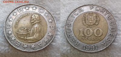 Монеты мира по фиксированной цене - ПОРТУГАЛИЯ 100 эскудо 1991 20190626_0802