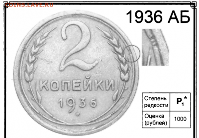 5 копеек 1940 разновидность? - 2 копейки 1936 АБ