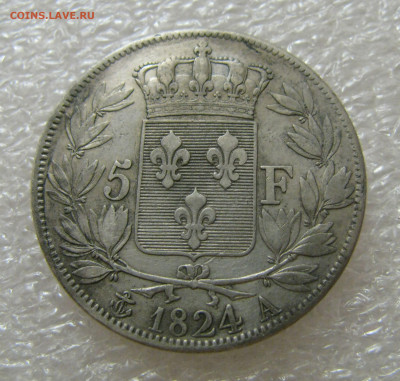 Королевство Франция. Людовик XVIII.  5 ФРАНКОВ 1824 года. - 5ФР1824 (6).JPG