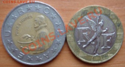 2 биметалл. монеты (Франция, Португалия) до 26.10.11 22-00 - Бимет-2.JPG
