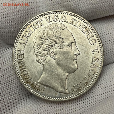 Саксония Фридрих Август II талер 1853 г. aUNC+ до 05.07 - IMG_2061.JPG