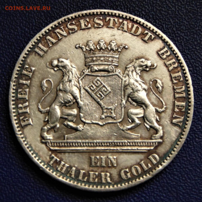 Бремен. Стрелковый талер 1865. До 09.07.21 в 22.00 МСК - BRE-1-1865.JPG