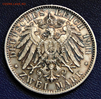 Бавария. 2 марки 1911. До 09.07.21 в 22.00 МСК - BAY-2-1911-.JPG
