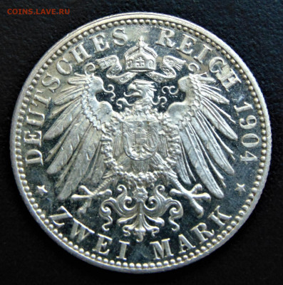 Бавария. 2 марки 1904. PROOF. До 09.07.21 в 22.00 МСК - BAY-2-1904-PP-.JPG