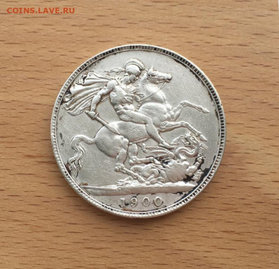 Великобритания 1 крона 1900 Королева Виктория Серебро Крона - velikobritanija_1_krona_1900_koroleva_viktorija_serebro_krona_shajba (2)