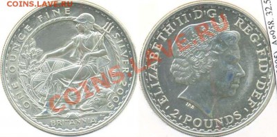 Иностр.монеты из серебра - Великобритания 2ф 2005