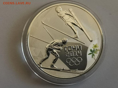 3р 2014г Сочи Лыжное двоеборье- пруф серебро Ag925, до 11.07 - Y СОЧИ двоеборье-1