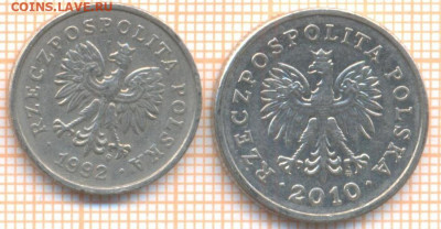 Польша 50 гр 1992,1 зл 2010 г., до 14.07.2021 г. 22.00 по Мо - Польша 2 монеты 2781