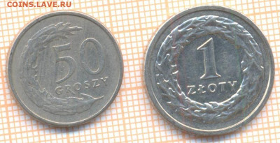 Польша 50 гр 1992,1 зл 2010 г., до 14.07.2021 г. 22.00 по Мо - Польша 2 монеты 2781а