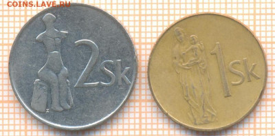 Словакия 2 монеты, до 15.07.2021 г. 22.00 по Москве - Словакия 2 монеты 2870а