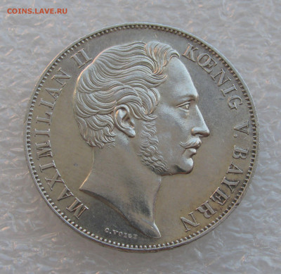 Королевство Бавария. Максимилиан II. 2 ГУЛЬДЕНА 1855 года. - 2 Гульд.JPG
