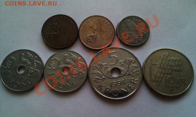Монеты разных стран и номиналов (пополняемая). - 94 норвегия