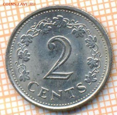 Мальта 2 цента 1977 г., до 19.07.2021 г. 22.00 по Москве - Мальта 2 цента 1977 3153