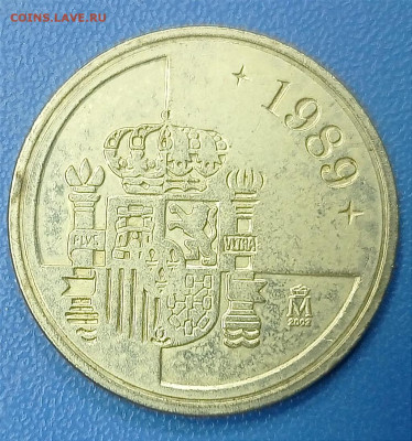 Испания 1 песета 1989 г. Диаметр 27 мм. Серебро? - 1626252999243