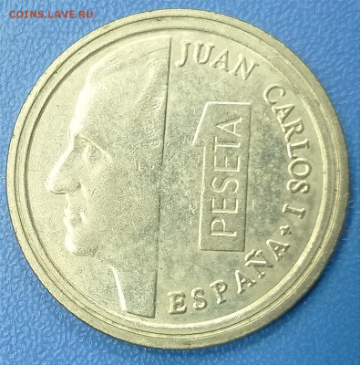 Испания 1 песета 1989 г. Диаметр 27 мм. Серебро? - 1626253039480