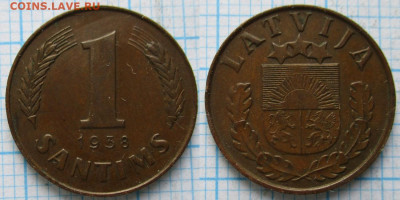 Латвия 1 сантим 1938 до 20-07-21 в 22:00 - Латвия 1 сантим 1938    213-К104-10167
