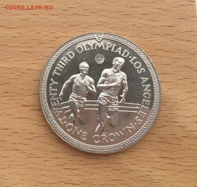 Крона Шайба Остров Мэн 1 крона 1984 Олимпийские Игры Бег - krona_shajba_ostrov_men_1_krona_1984_olimpijskie_igry_los_andzheles_beg_sport_olimpiada