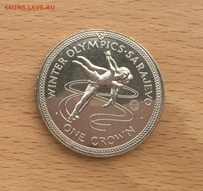 Крона Шайба Остров Мэн 1 крона 1984 Фигурное катание - krona_shajba_ostrov_men_1_krona_1984_olimpijskie_igry_saraevo_figurnoe_katanie_sport_olimpiada