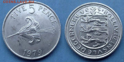 Гернси - 5 пенсов 1979 года до 22.07 - Гернси 5 пенсов, 1979