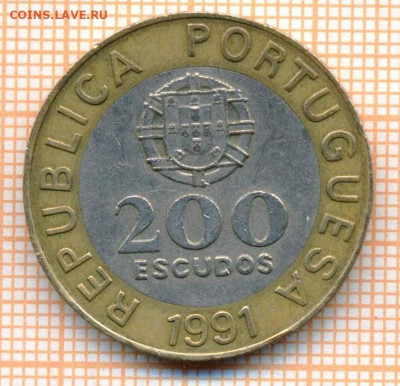 Португалия 200 эскудо 1991 г., до  22.07.2021 г. 22.00 по Мо - Португалия 200 эскудо 1991 3197