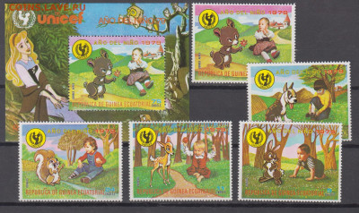 Гвинея Экв 1979 дети мультфильмы 5м+бл** до 25 07 - 244