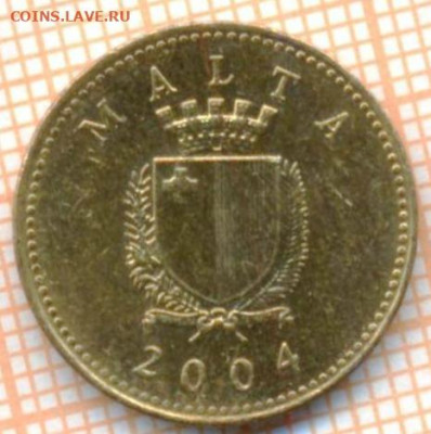 Мальта 1 цент 2004 г., до 25.07.2021 г. 22.00 по Москве - Мальта 1 цент 2004 3248