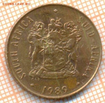 ЮАР 2 цента 1989 г., до  25.07.2021 г. 22.00 по Москве - ЮАР 2 цента 1989 3243