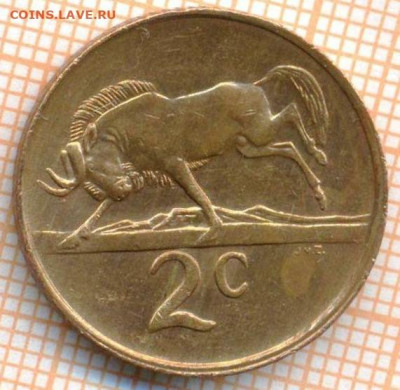 ЮАР 2 цента 1989 г., до  25.07.2021 г. 22.00 по Москве - ЮАР 2 цента 1989 3243а