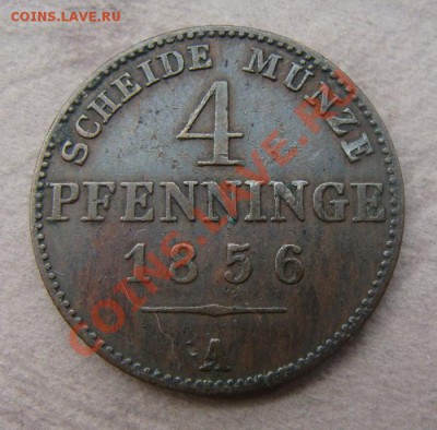 - Германия - Пруссия  4 Пф 1856 - до 27.10.11 в 22.00 М - Coin1185(1)